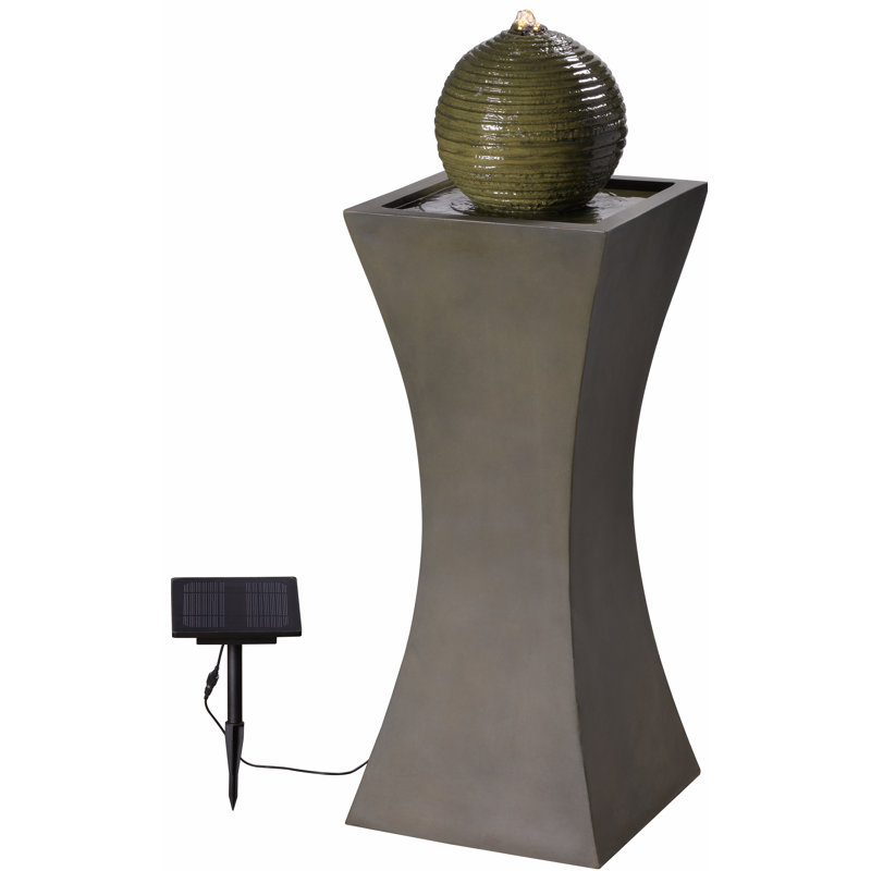 resin solar outdoor fountain with light